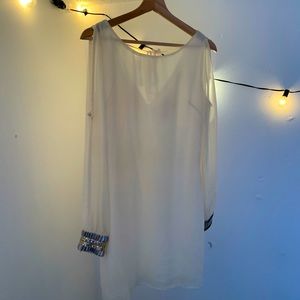 Greek goddess style cream dress